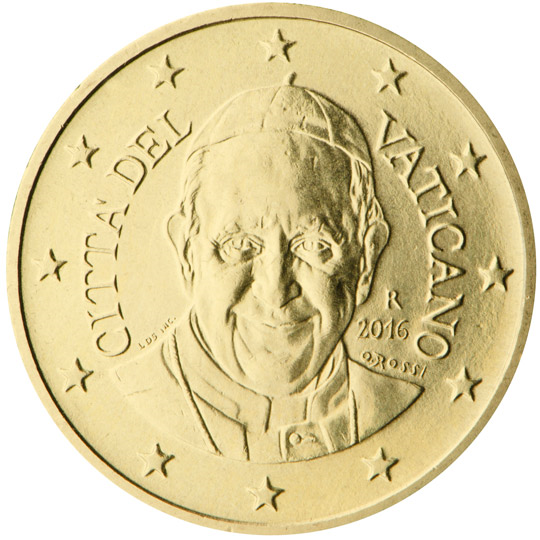Vatican City 10 euro cent (2014) - Portrait of Pope Francis